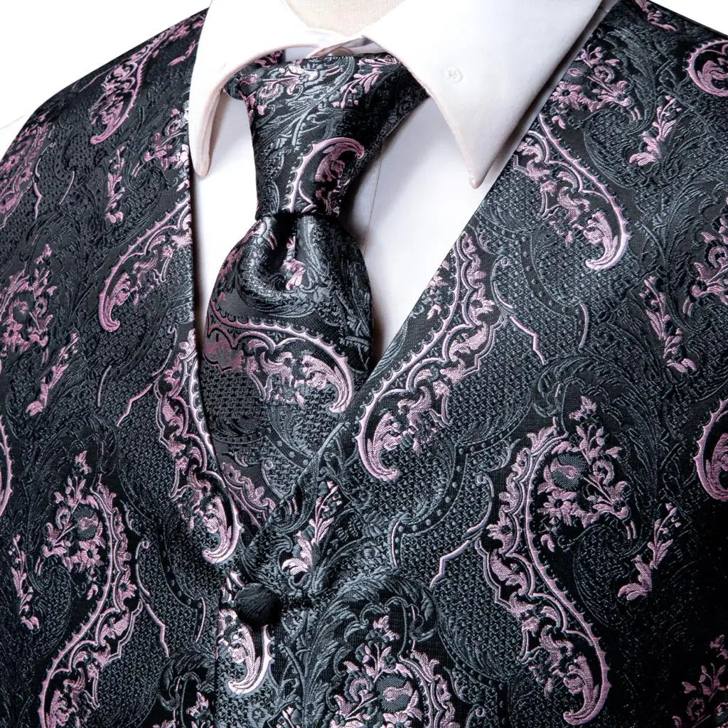 Fashion Silk Vest For Men Classic Gold Champane Yellow Waistcoat Jacket Tie Hankerchief Cufflinks Sets Dress Suit Wedding Hi-Tie