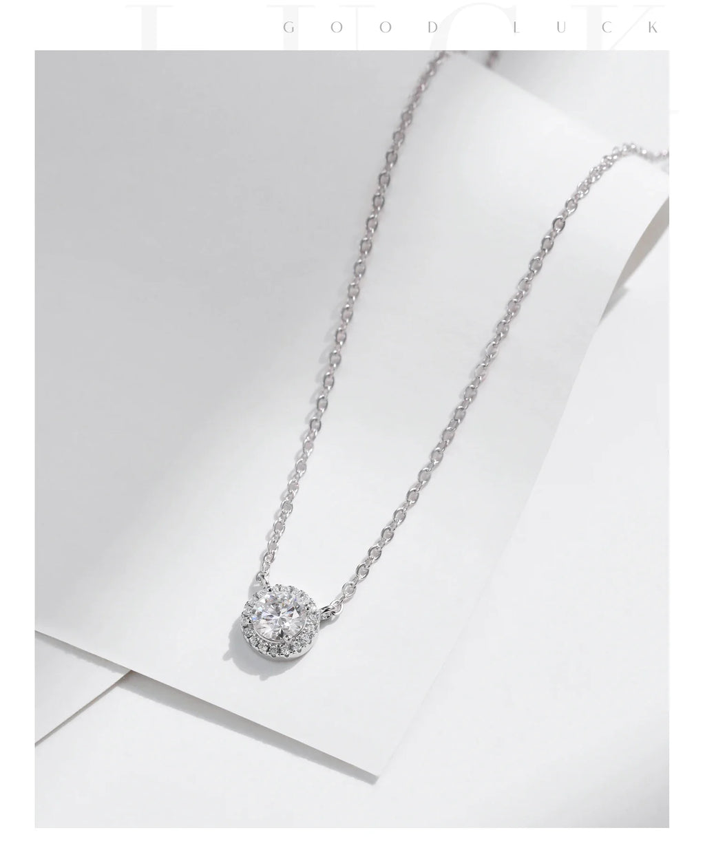 MODIAN Square & Round Halo Moissanite 925 Sterling Silver Pendant Necklace D Color VVS1 Lab Diamond Necklace For Women Jewelry