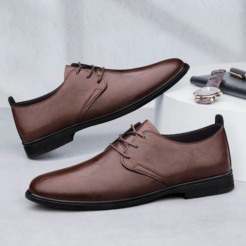 High Quality Handmade Casual Leather Business Shoes Mens Formal Oxford Office Shoes Fashion Lace-up Casual Flat Designer Shoes