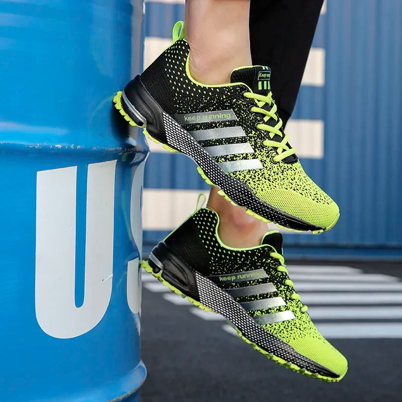 Men's and women's flying mesh surface spring summer breathable casual sports shoes flat vulcanized couple running big size48