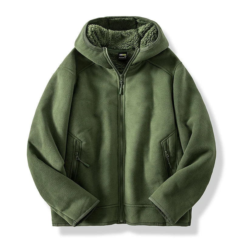 2024 Autumn/Winter New Men's Fleece Jacket With Thickened And Plush Youth Hoodie Jacket Casual Fashion Jacket Cotton Jacket