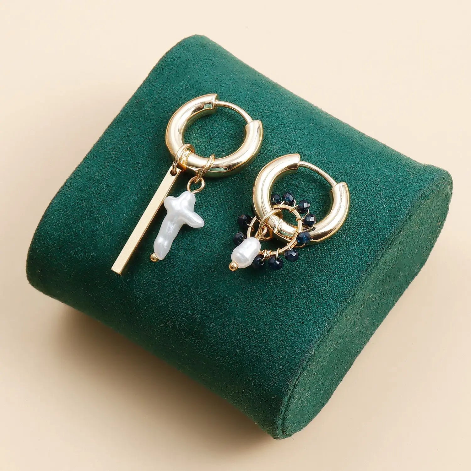 Geometric Crystal Asymmetric Dual-use Ear Buckle Earrings for Women Jewelry
