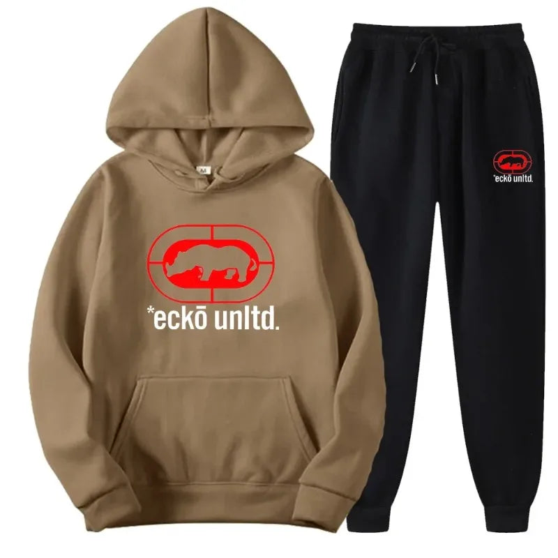 طقم سويت شيرت Ecko Unltd. Rhino بشعار - هودي وبنطلون رياضي مكون من قطعتين - أزياء الشارع الحضرية وملابس رياضية كاجوال