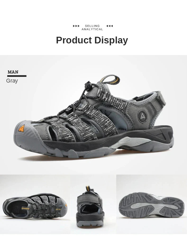 Summer Outdoor Sandals for Men Breathable Hiking Shoes Water Beach Mens Sandals Camping Climbing Aqua Sneaker HT-710445A