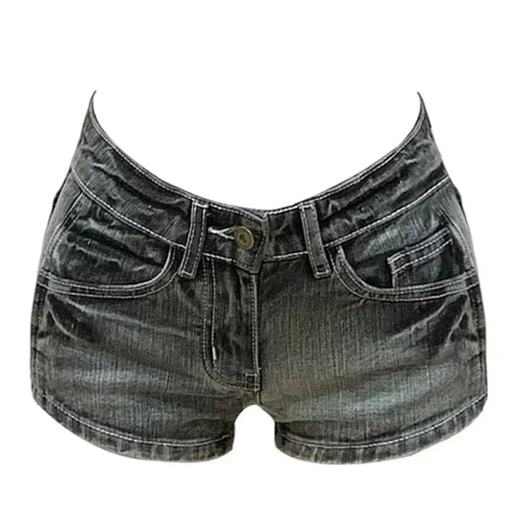 Harajuku Women's Jeans Shorts Y2K Grunge Vintage Streetwear Beach Jorts Clothes 2000s Denim Hot Pants Japanese 2025 Summer