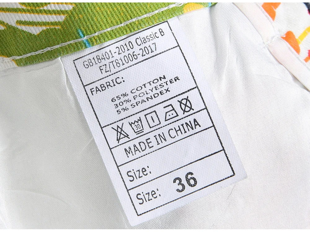 Men Fancy Color Painted Shorts Summer Y2K Stretch Denim Breeches Digital Print White Jeans