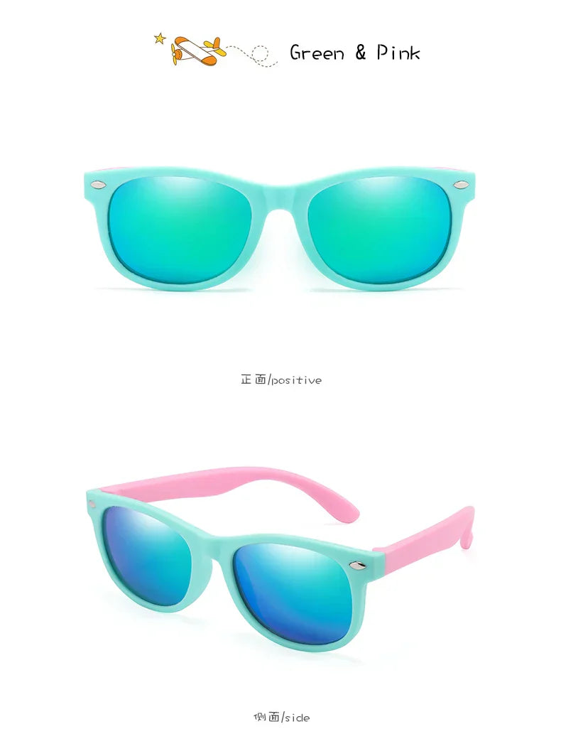 Classic Kids Silicone Sunglasses UV400 Eyewear for Boys Girls TR90 Goggles Children Sunglasses UV Protection Kids Eyewear