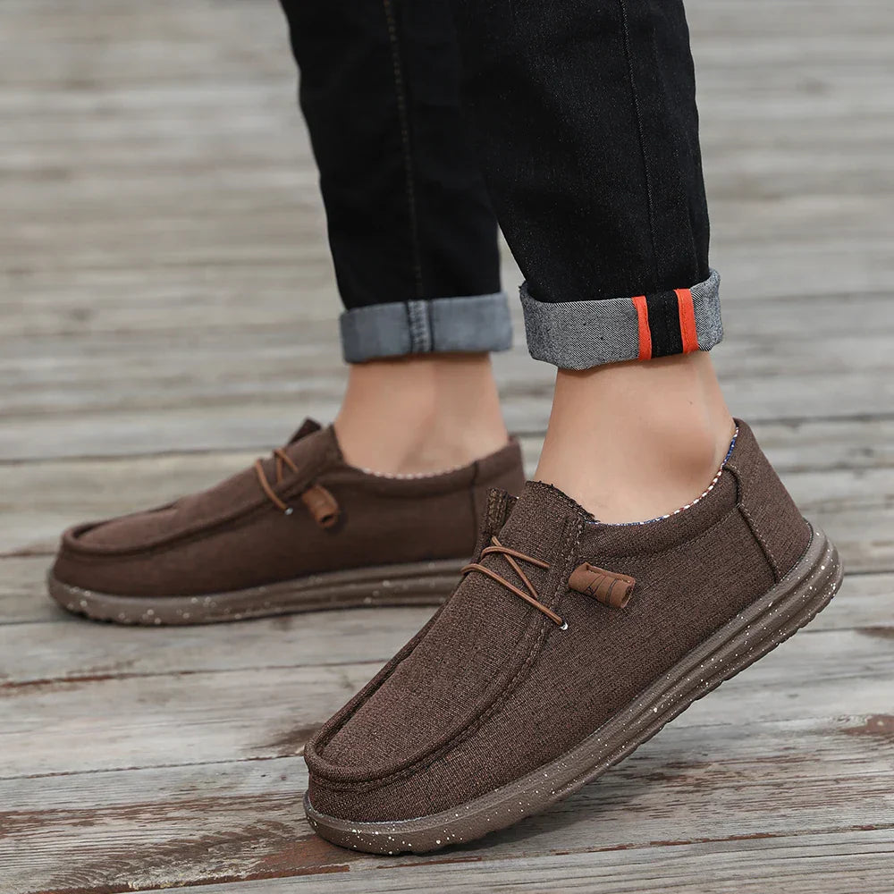 Plus Size Men's Solid Color Breathable Slip On Classic Loafer Shoes Comfy Casual Durable Lightweight Walking Shoes