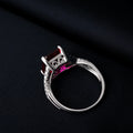 4.16ct Created Red Ruby 925 Sterling Silver Wedding Engagement Promise Ring for Women Fashion Party Jewelry Gift