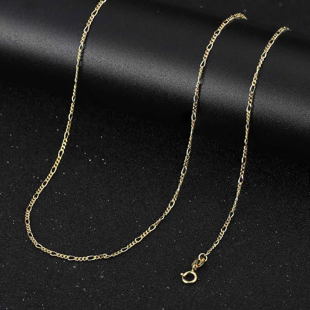 Trend 925 Sterling Silver 1.7mm 16-24 Inch Figaro Chain Necklace Figaro Link Chain Collares Minimalism Jewelry SC27
