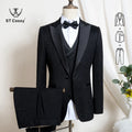 Luxury man suits high quality 3 pieces littering rhinestone embellishment Wedding Dress Shining flash diamond Tuxedo Dinner Suit