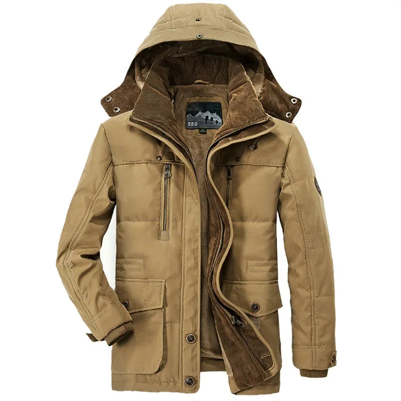 Winter Mens Jacket High-quality Long Thicken Warm Hooded Parka Coats Male Fit Multi-pocket Casual Cargo Jackets 7XL Men Clothing