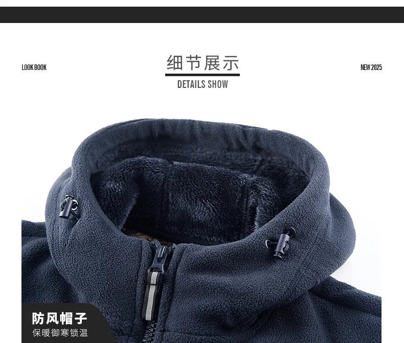 Winter New Fashion Trend Retro Sports Thick Warm Lamb Wool Jacket Men's Casual Loose Comfortable High-Quality Plus Size Jacket