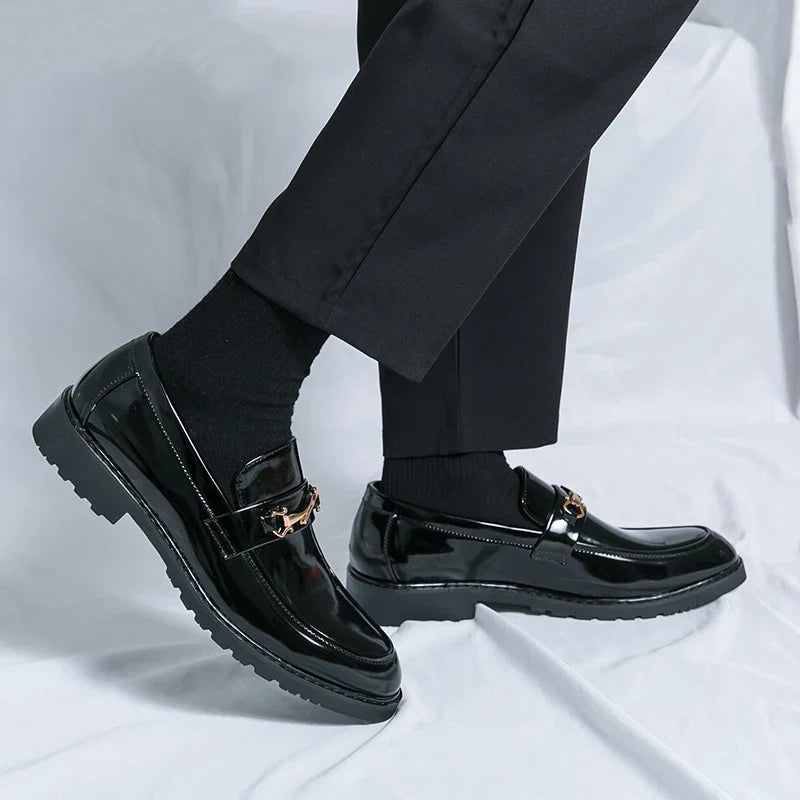 New Luxury Slip on Dress Shoes Men Genuine Leather Italian Loafer Shoes for Men Black Brown Brand Formal Oxford Men Casual Shoes