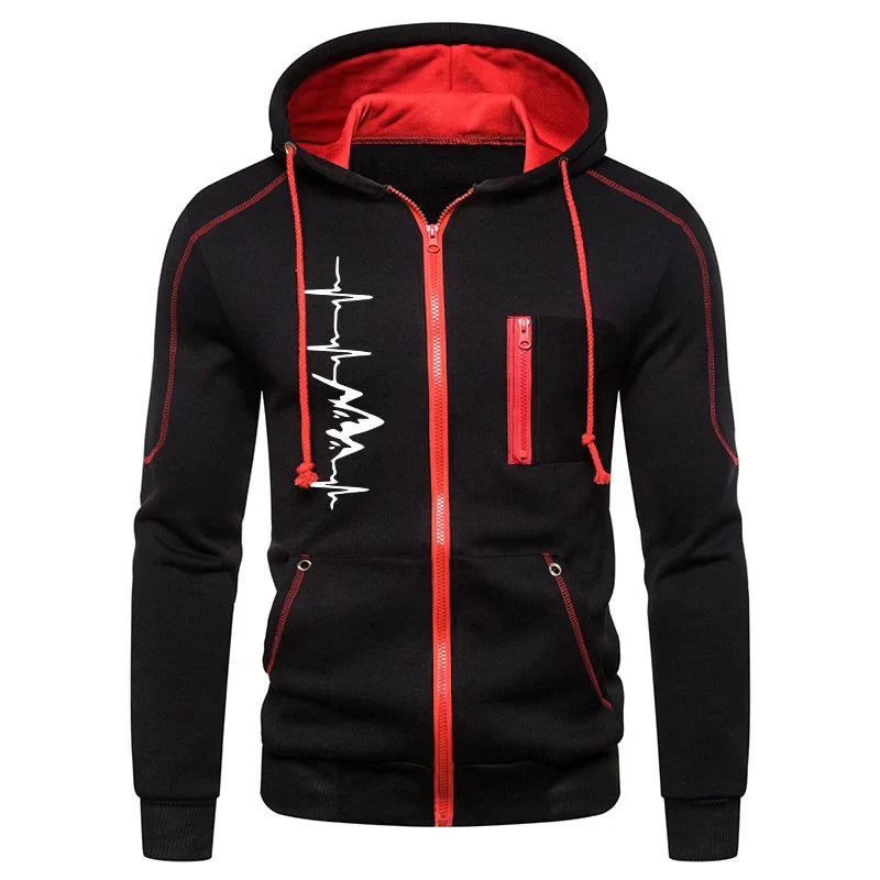 High Quality Autumn Winter Outdoors Hoodie Daily Men's Clothing Jogging Casual Sports Single Piece Zipper Jacket and Sport Pants