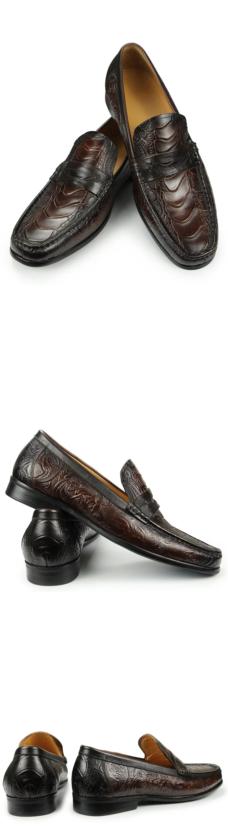 High Quality Casual One-step Loafers Genuine Leather Classic Leather Shoes Gentleman Dress Shoes Vintage Sapato Social Masculino