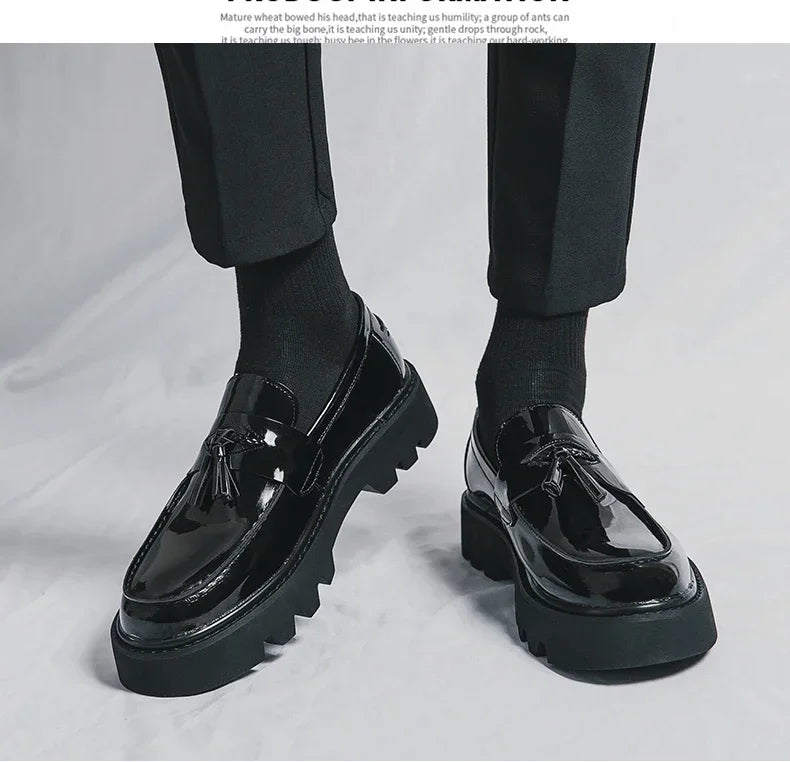 Genuine Leather Men Shoes Fashion Men Work Shoe Luxury Design Thick Bottom  Elegant Formal Loafers Outdoor Comfort Business Shoe