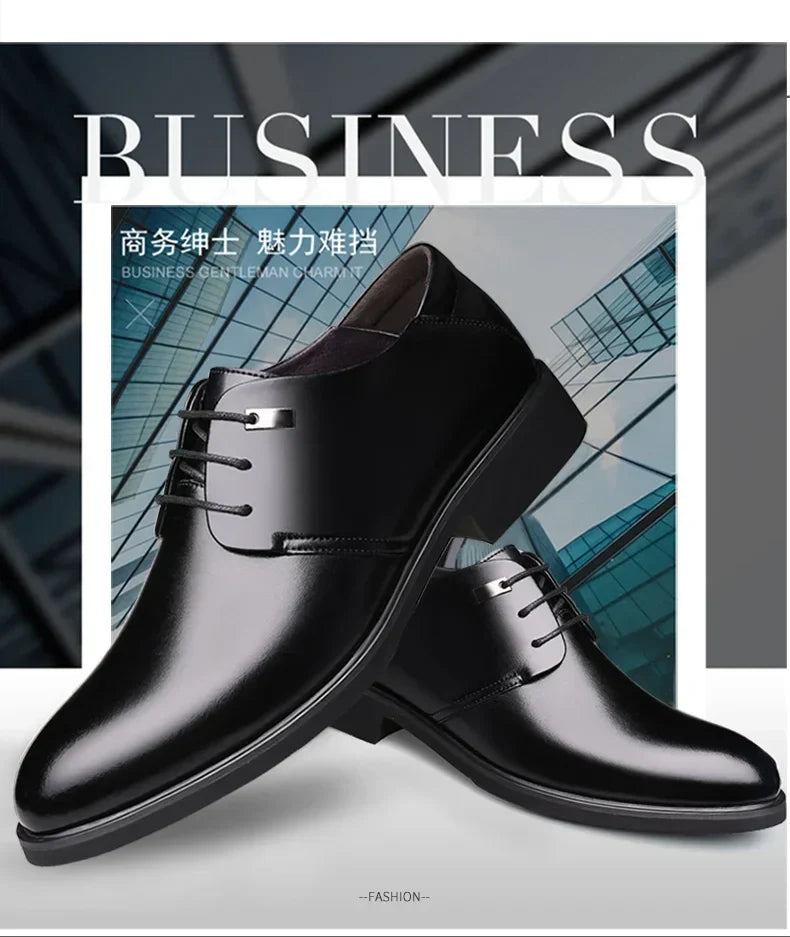 Height Increasing Shoes Man Hollow Breathable Taller Elevator Shoes 6CM Invisible Insole for Daily Men Heighten Wedding Shoes