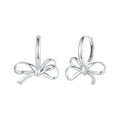 Gold Bowknot Ear Buckles, 925 Sterling Silver Hypoallergenic Classic Trend Hoop Earrings for Women Fine Jewelry SCE1752