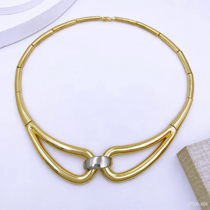 Arabic Jewelry Set For Women Charm 18k Gold Plated Full Jewelry Black And Gold Color Necklace Set Party Accessories
