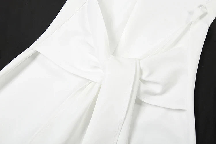 Sexy Maxi Dress Women Shoulder Padded Zip Wrapped Bandage Long Sleeve Slit Elegant Solid Office Simple Skinny Bodycon