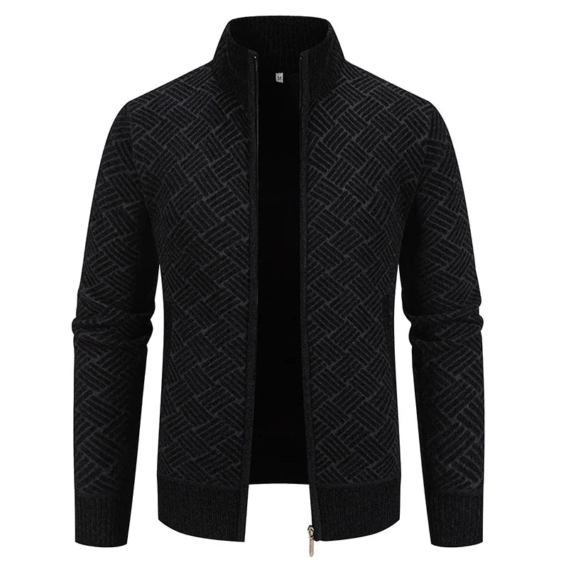 Mens Thickened Cardigan Full Zipper Fleeced Sweaters Knit Jackets Hooded Sweater Coat Autumn Winter Padded Clothes