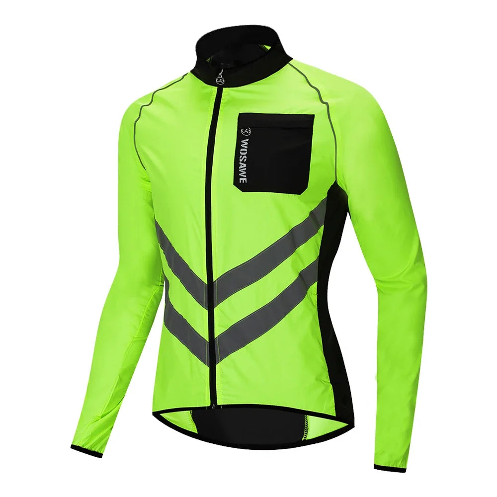 Windproof Cycling Jacket MTB Bike Jersey Outdoor Sport Cycling Windbreaker Rainproof Reflective Bike Clothing Navy Blue