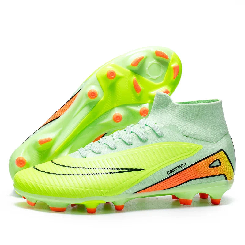 Men Professional Soccer Shoes Outdoor High-Top Sports Football Boots Long Spikes Artificial Grass Training Non Slip Sneakers