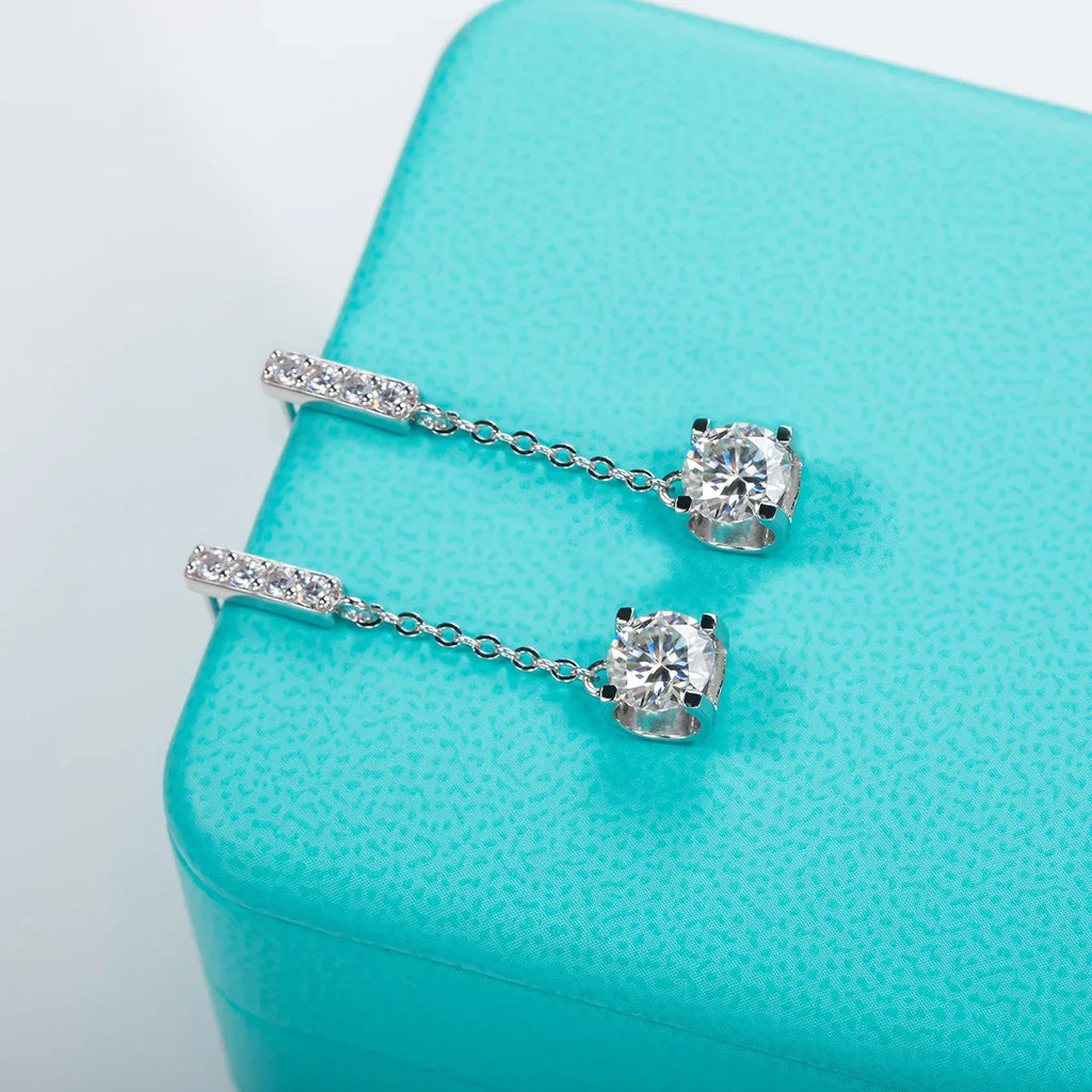 1 Carat D Color Moissanite Diamond Classic Earrings 18K White Gold Plated Charm Earrings For Women Jewelry Wholesale