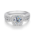 1ct D Color Moissanite Ring for Women GRA Certified Lab Diamond Engagement Wedding Band 925 Sterling Silver Luxury Ring