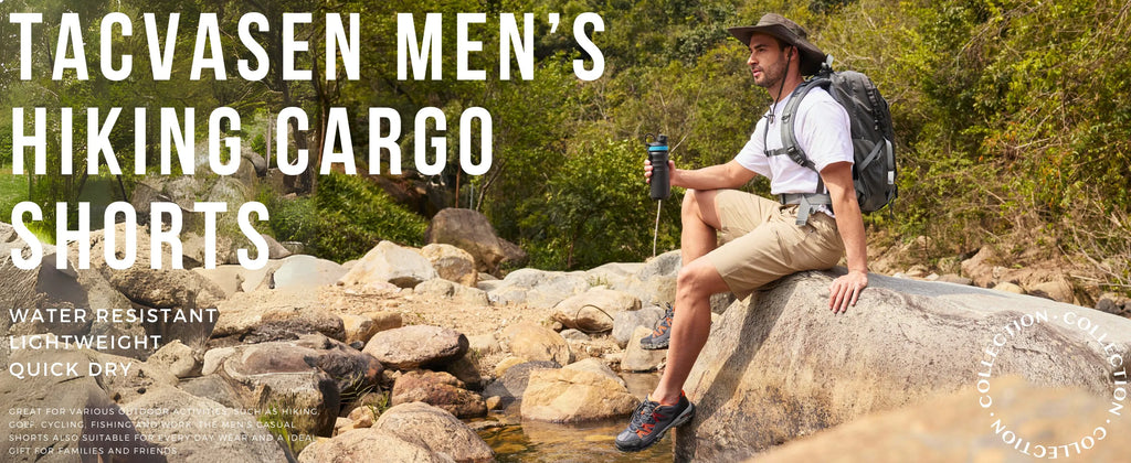 Summer Cargo Shorts Men's Quick Dry Hiking Fishing Shorts Multi-pockets Stretch Waist Casual Shorts Outdoor Male
