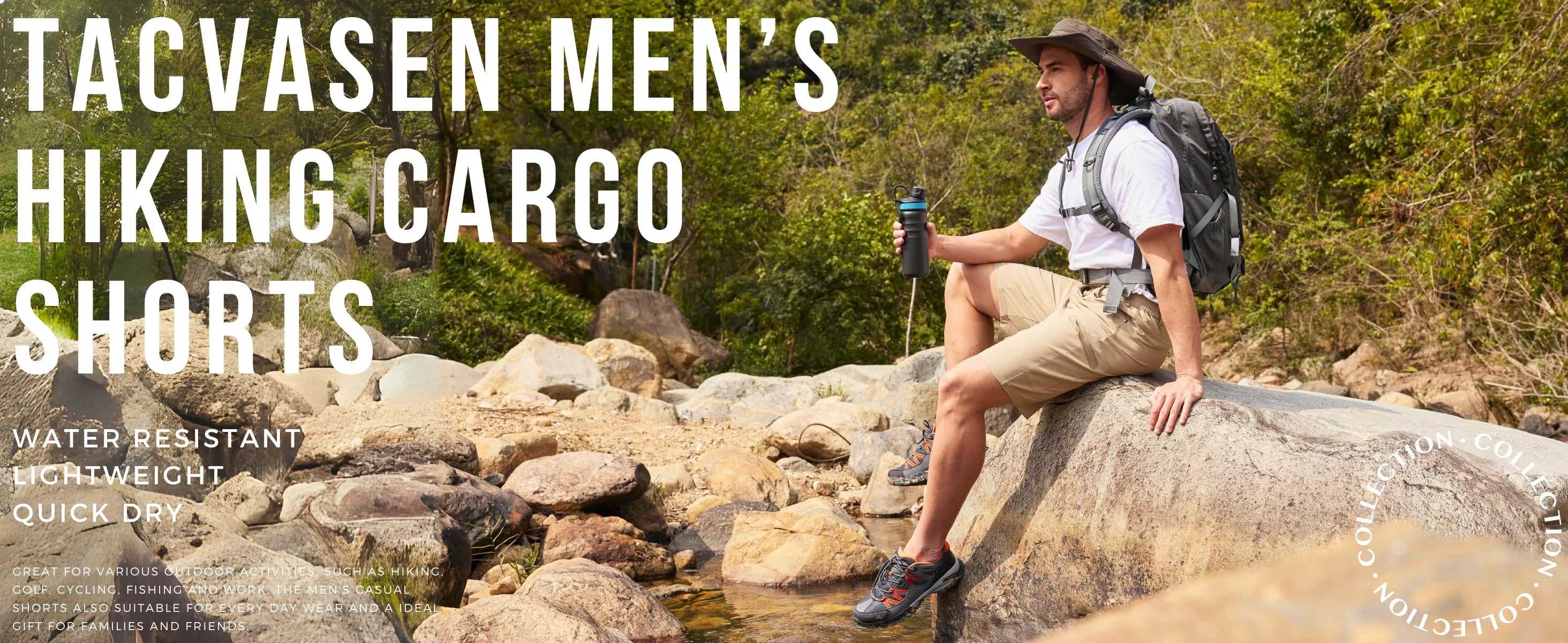 Summer Cargo Shorts Men's Quick Dry Hiking Fishing Shorts Multi-pockets Stretch Waist Casual Shorts Outdoor Male