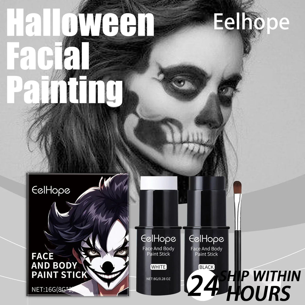 Halloween Face Paint Sticks Kit Vibrant Costume Makeup Set for Kids Adults Washable Cream-Based Face Paint for Body Art