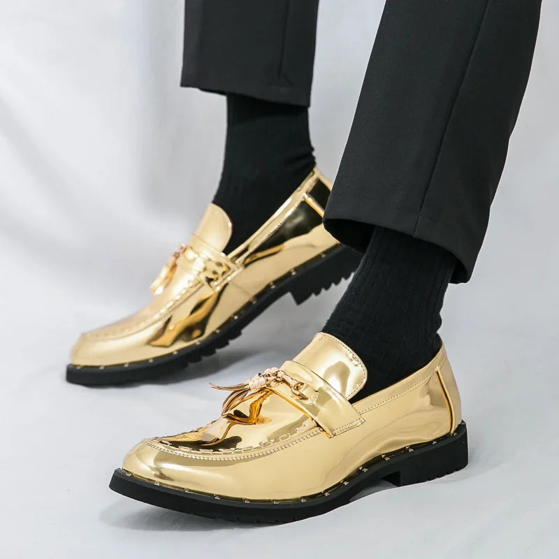 Hot Sale Red Man Formal Shoes Luxury Tassels Leather Mens Dress Shoes Comfort Pointed Wedding Party Shoes Man zapatos de vestir