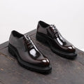 British Style Trendy Formal Business Young Commuter Shiny Oxford Groom Wedding Thick Sole Height Increasing Casual Leather Shoes