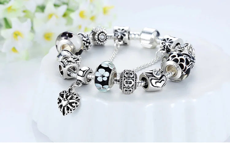 Queen Jewelry Charms Bracelet & Bangles With Queen Crown Beads Bracelet for Women PA1823
