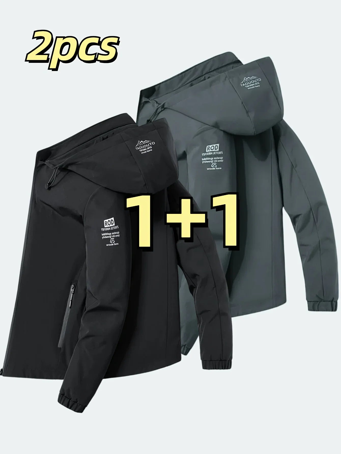 Windproof detachable hooded jacket Korean style trendy loose fashion casual men's jacket