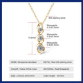 Moissanite Diamond Necklace Gift for Women 925 Sterling Silver 18K White/Yellow Gold Plated Twisted Pendant Chain