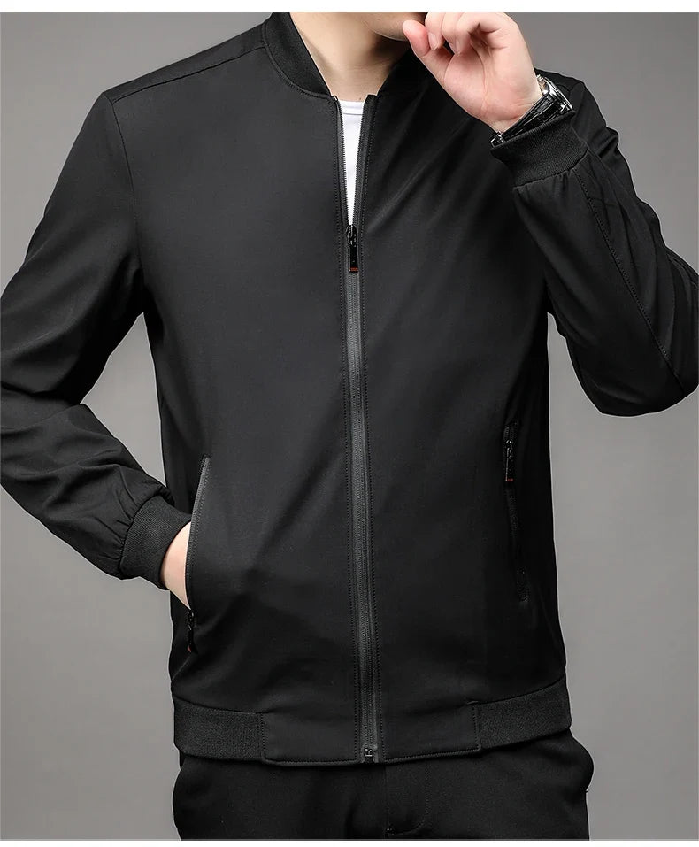 Men's High-Quality Fashion Spring Baseball Collar Business Casual Jacket Handsome Youth Coat Dad Jacket M-5XL