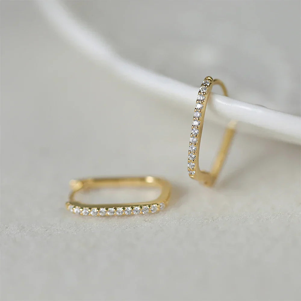 925 Sterling Silver Ear Buckle Snake Twisted Round Circle Microinlaid Zirconia Hoop Earrings For Women Pendientes Aro Rojos