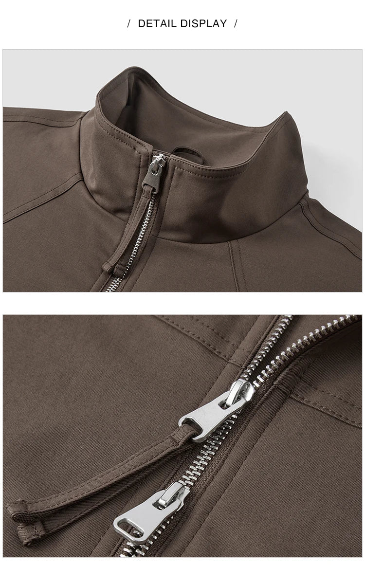 Jacket Men Loose Fit Stand Collar Youth Style 2025 Autumn Winter Minimalist Fashion Casual Coat
