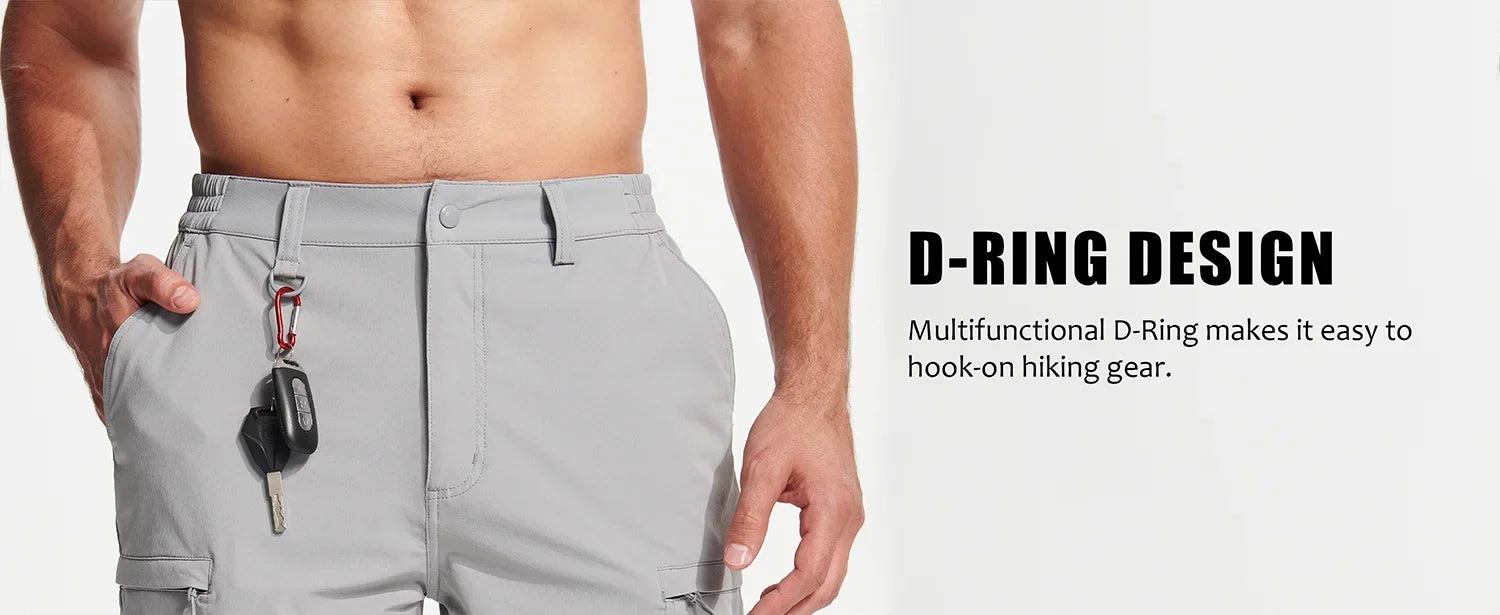 Summer Moisture Wicking Casual Shorts Mens Cargo Work Shorts Running Jogging Sports Bottoms Nylon Rip-Stop Short Pants
