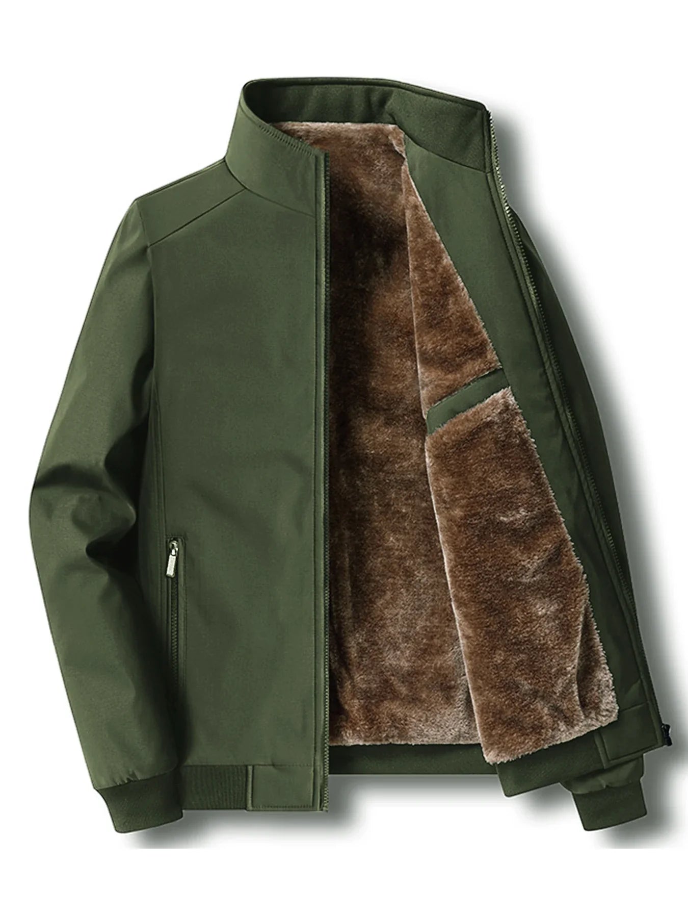 New Autumn and Winter Velvet Jacket Men's Stand-Up Collar Cotton Padded Thickened Warm Casual Jacket