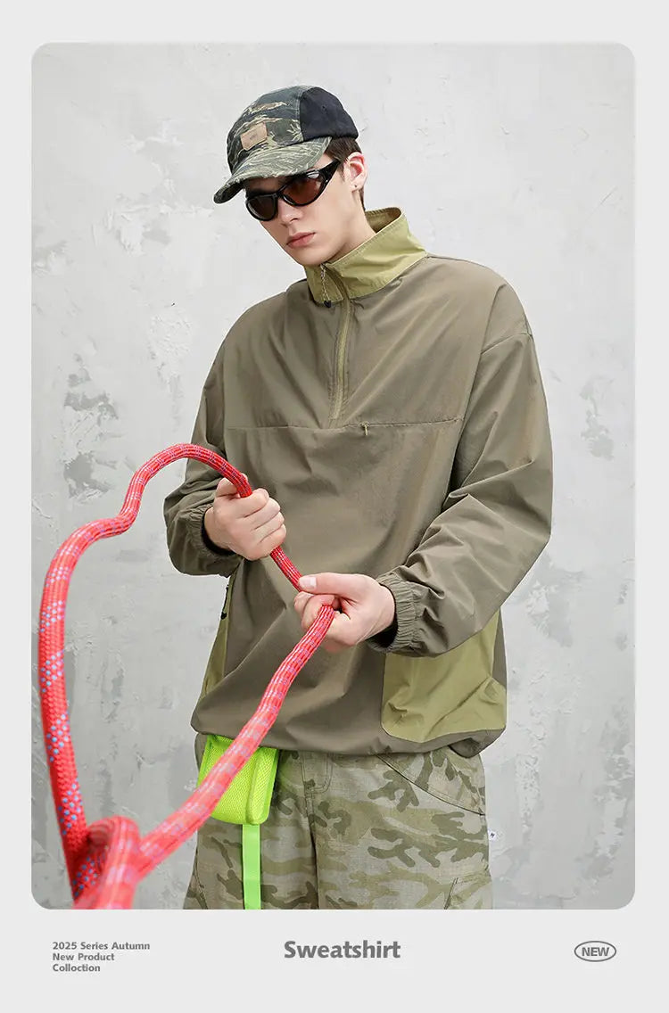Autumn Utility Sweatshirt | Water-Repellent + Static Control + 4-Way Stretch (Unisex) Casual Loose Fit T-Shirt