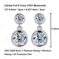 Real 0.3/0.5 Carat Round Moissanite Diamond Stud Earrings for Women S925 Sterling Silver Earring Wedding Party Fine Jewelry