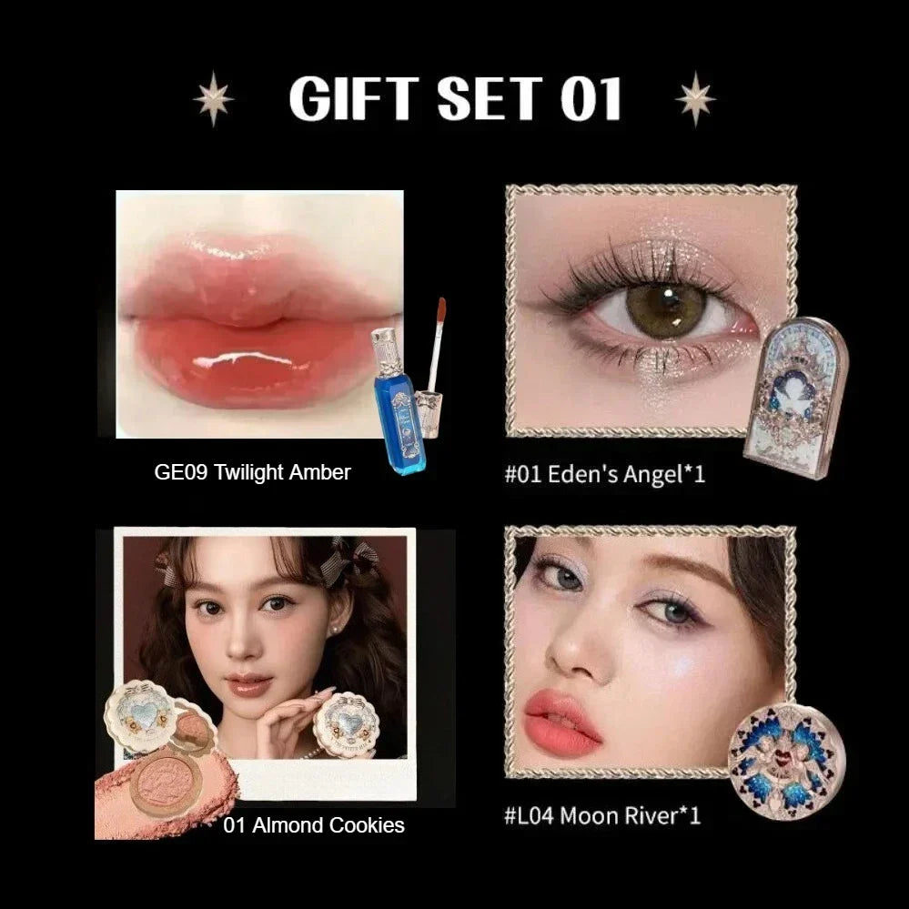 Little Angel Collection Makeup Gift Box Eyeshadow Blush Cream Matte Lipstick Full Kit All