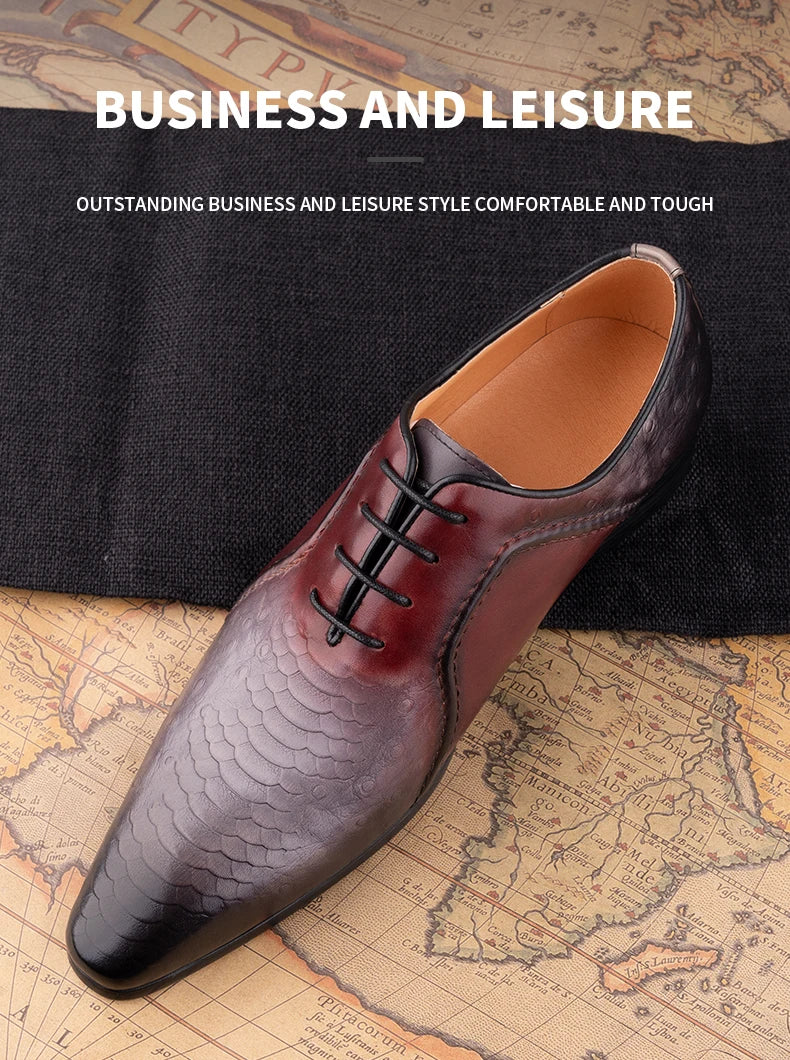 Luxury Business Men Oxford Shoe Elegant Top Quality Formal Genuine Leather Shoe Man Derby Brogues Shoes Wedding Party Shoes
