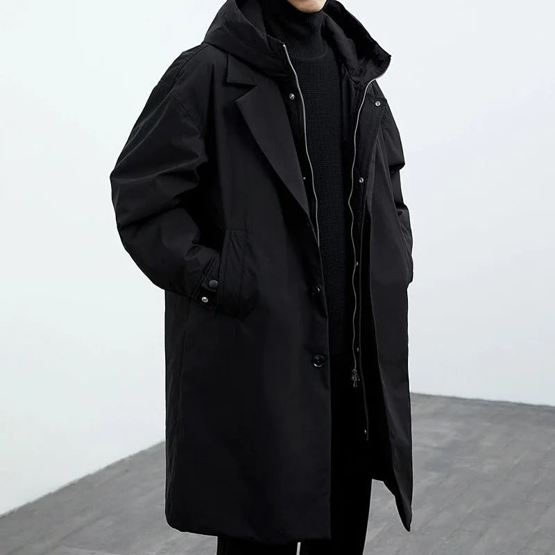 2024 Spring and Autumn New Fashion Solid Color Windproof Long Trench Coat Men's Casual Loose Large Size High Quality Coat M-5XL