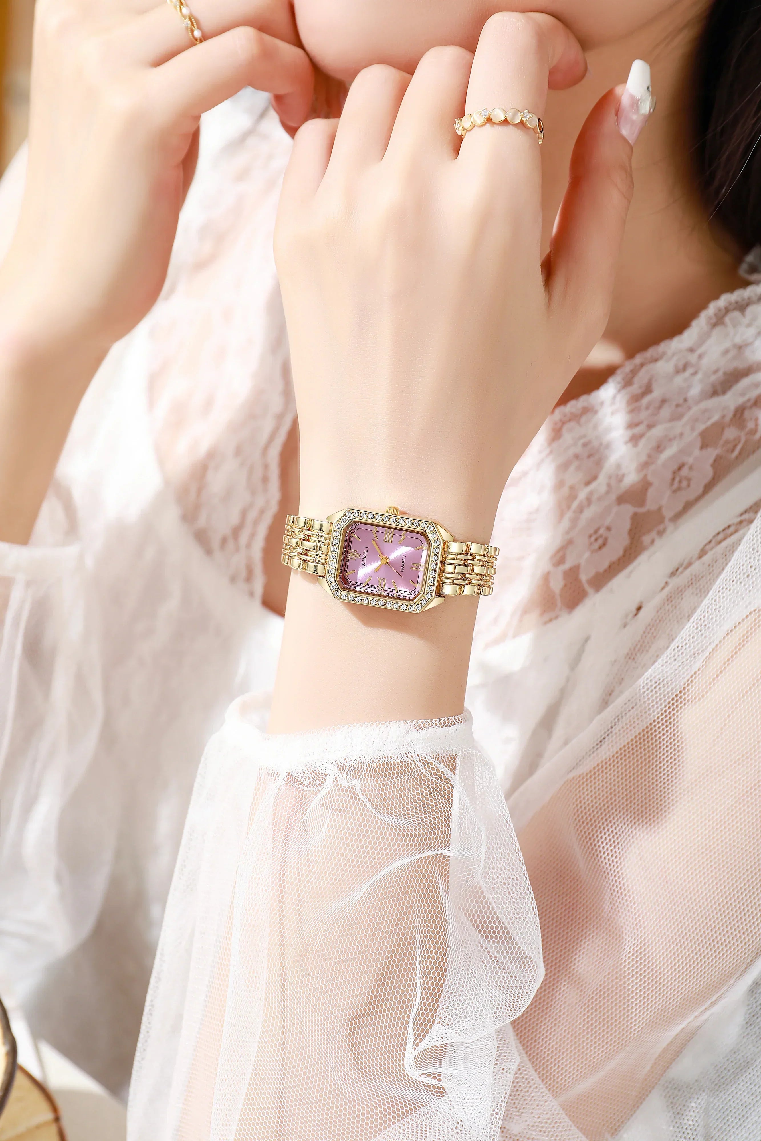 New High-end Luxury Ladies Watches Elegant Diamond Jewelry Quartz Bracelet Wristwatch Gifts for Women 2025 Fashion Dress Watch
