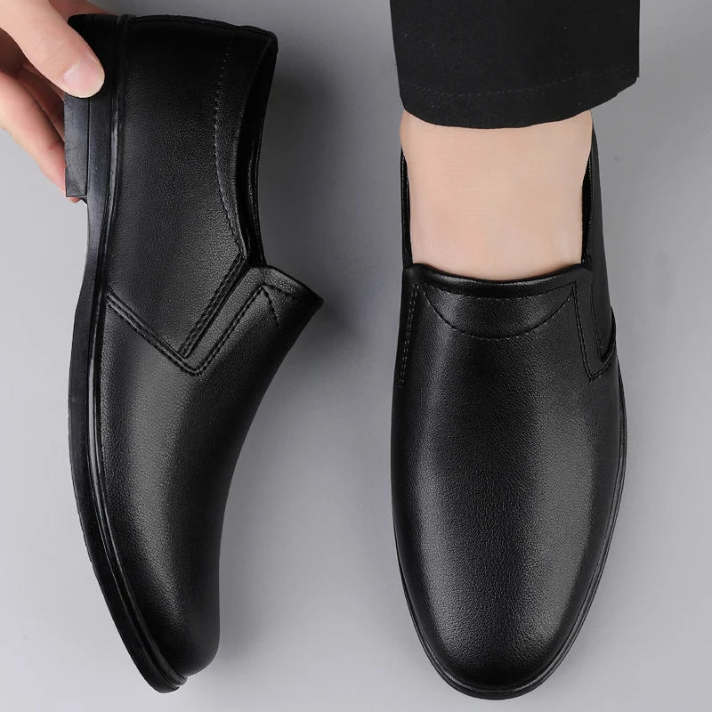 Casual Lightweight Men's Genuine Leather Loafers All-match Fashion Business Shoes Comfortable Men's Walking Shoes Mens Flats